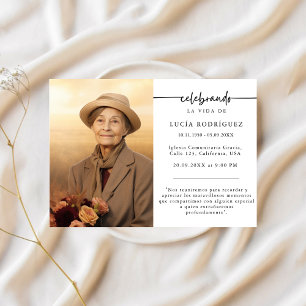 Invitation Photographie de la cérémonie funéraire en espagnol