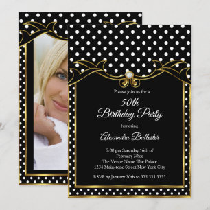 Invitation Photographie de la fête d'anniversaire des Pois no