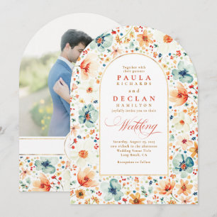 Invitation Photographie de l'arche de mariage de jardin flora