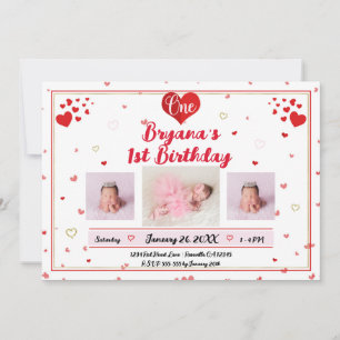 Invitation Photographie de photo d'anniversaire de la Saint-V