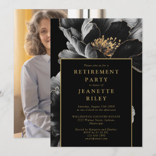 Invitation Photographie Du Parti De Retraite Florale Chic Noi
