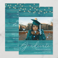 Photographie en bois bleu - Annonce de diplôme