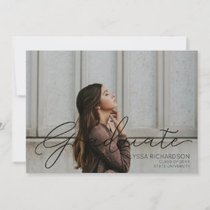 Invitation Photographie et écriture manuscrite noire Typograp