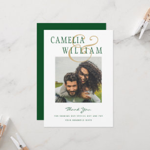 Invitation Photographie Mariage Emerald Green Gold