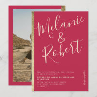 Photographie mariage moderne en or rayé rose magen