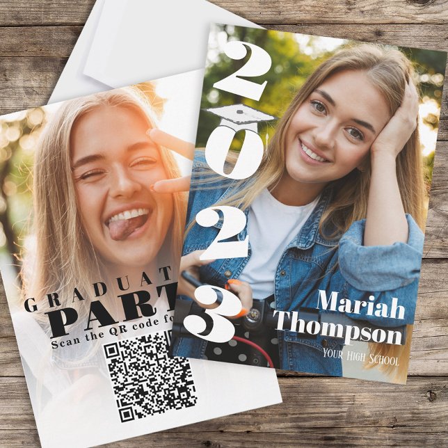 Invitation Photographie moderne Typographie noir et blanc (Créateur téléchargé)