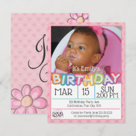 Invitation Photographie personnalisée de Coeur Rose