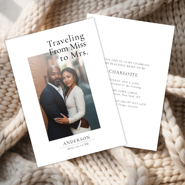 Invitation Photographie Romantique De Luxe Mlle À Mme Fête de (Créateur téléchargé)