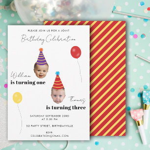 Invitation Photos de visages drôles Fête d'anniversaire conjo