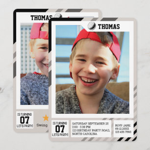 Invitation Photos d'échange de profil d'enfants Golf Annivers