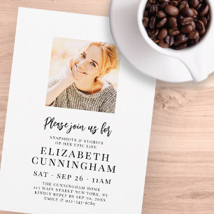 Invitation Photos et histoires de son mémorial Photo moderne