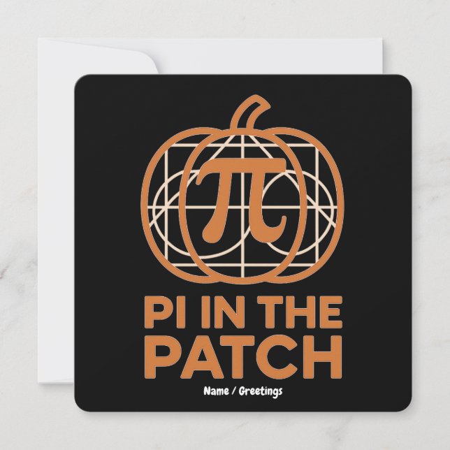 Invitation Pi dans le Patch Minimal Pumpkin Pi Conception Mat (Devant)