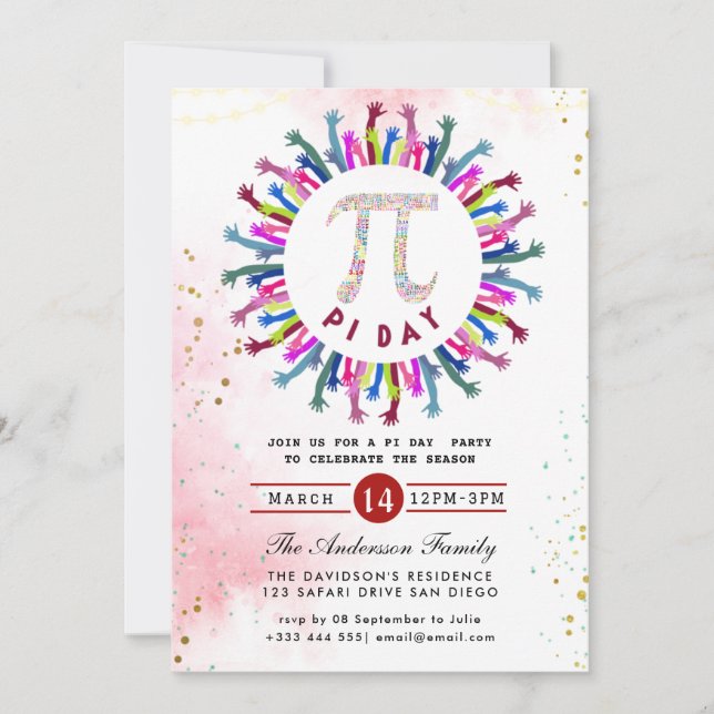 Invitation Pi Day Holiday Party (Devant)