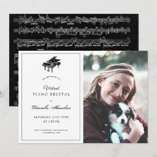 Invitation Piano classique blanc virtuel considérant photo
