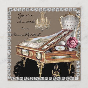 Invitation Piano Considérant Vintage