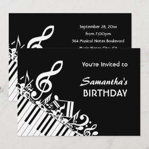 Invitation Piano Keys Black White Music Notes