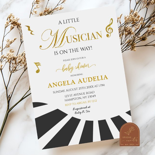 Invitation Piano Little Musician Music Baby shower (Créateur téléchargé)