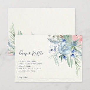 Invitation Pic bleu et rose Raffle de couche de Baby shower