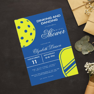 Invitation Pickleball Amateurs Fête des mariées Neon Blue Thè