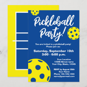 Invitation Pickleball Anniversaire de fête modèle