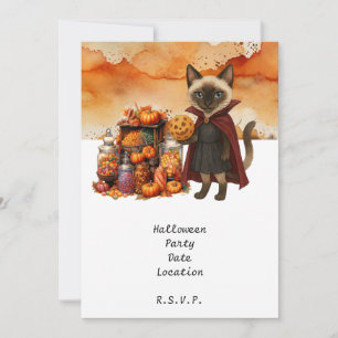 Invitation Pickleball Cat and Friends Host Halloween Party
