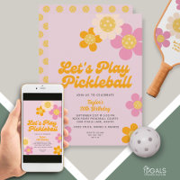 Pickleball Party Super Retro Rose Orange Fleurs