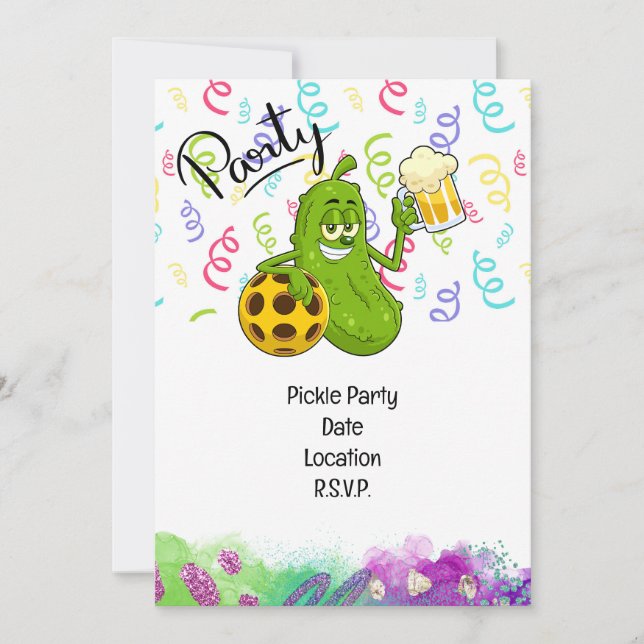 Invitation Pickleball Player Party enregistrer la date (Devant)