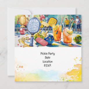 Invitation Pickleball thème fête d'anniversaire
