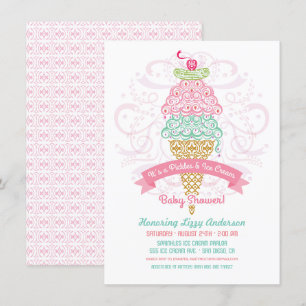 Invitation Pickles et glace Crème fille Baby shower Invitatio