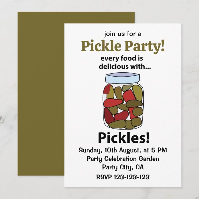 Invitation Picks Chaque nourriture est délicieuse avec des pi (Devant / Derrière)