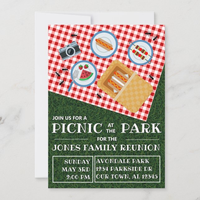 Invitation PICNIQUE au PARC : Réunion de famille (Devant)