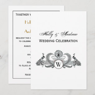 Invitation Pics vintages avec Monogramme