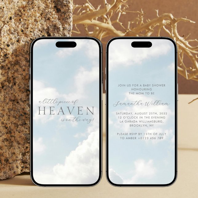 Invitation Pièce du Ciel Baby shower Téléchargement mobile (Créateur téléchargé)