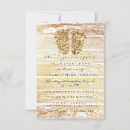 Invitation Pieds Baby shower or Bois Rustique Garçon