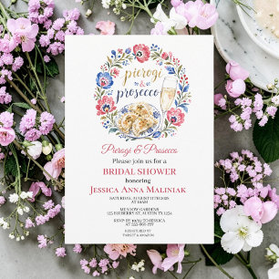 Invitation Pierogi & Prosecco Enterrement de Vie de Jeune Fil
