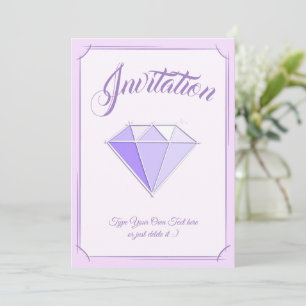 Invitation Pierre de diamant. Bijouterie. 60 Anniversaire du