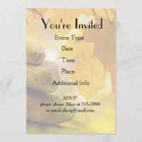 Pierre de méditation zen et Feuilles de l'érable