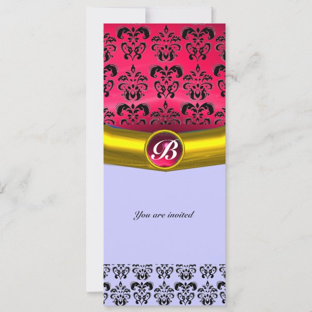 INVITATION PIERRE GEMME MONOGRAMME DAMAS (Devant)