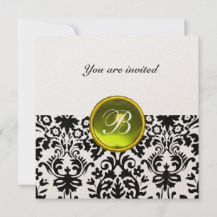Invitation Pierre précieuse GEMME DAMASQUINE monogramme topaz