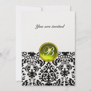 Invitation Pierre précieuse GEMME DE DAMAS en monogramme topa