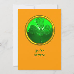 INVITATION PIERRE PRÉCIEUSE TRÈFLE VERT, FÊTE DE LA SAINT-PAT