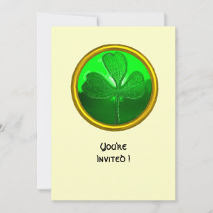 INVITATION PIERRE PRÉCIEUSE TRÈFLE VERT, FÊTE DE LA SAINT-PAT