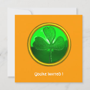 INVITATION PIERRE PRÉCIEUSE TRÈFLE VERT, FÊTE DE LA SAINT PAT