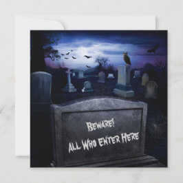 Invitation Pierres de l'Hibou des Chauves-souris d'Halloween