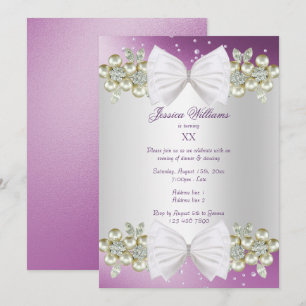 Invitation Pierres précieuses élégantes et violet Anniversair