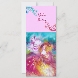 Invitation PIERROT ET ARLECCHINA Carnaval de Venise,