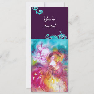 Invitation PIERROT ET ARLECCHINA Carnaval de Venise,