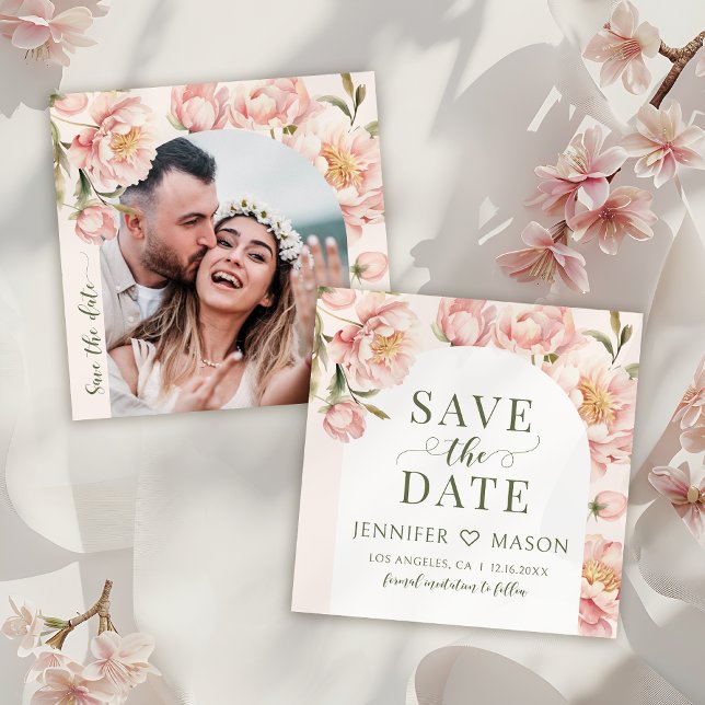 Invitation Pies blanches Enregistrer l'invitation photo date (Créateur téléchargé)