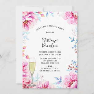 Invitation Pies roses Airy Floral Brunch et Bubbly