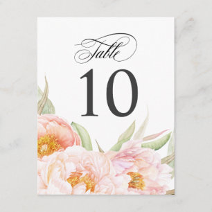 Invitation Pies roses luxuriantes Numéro de tableau Floral